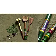 Rasoi ✯ Kutch lacquer ladles { Set of Three} ✯ 3